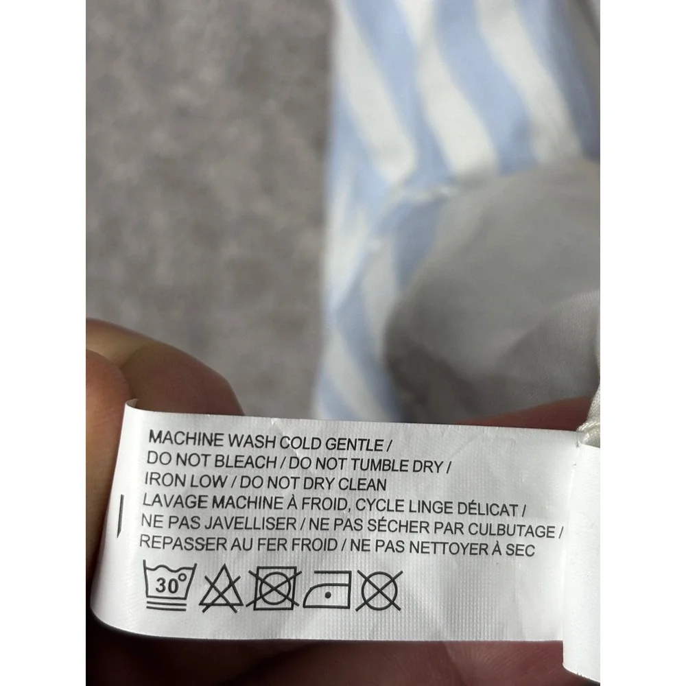 Altard State Striped Ruffle Cap Sleeve Tie Waist Romper Blue Pink AL-127A L - Picture 7 of 12